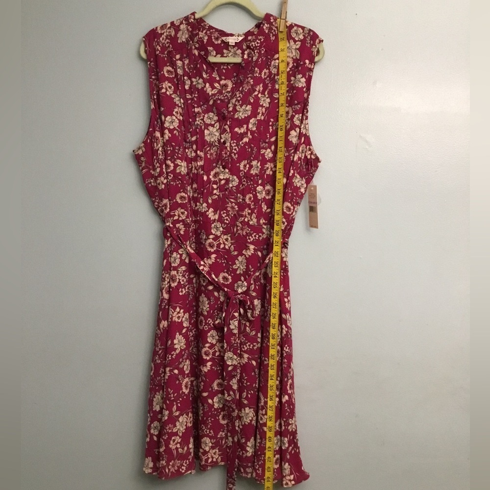Floral Sleeveless Nanette Dress in Red and Cream Size 22W